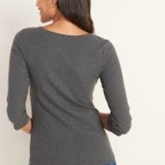 Two Size Small Women's Old Navy Slim-Fit Rib Knit Henley Tops - Picture 4 of 7
